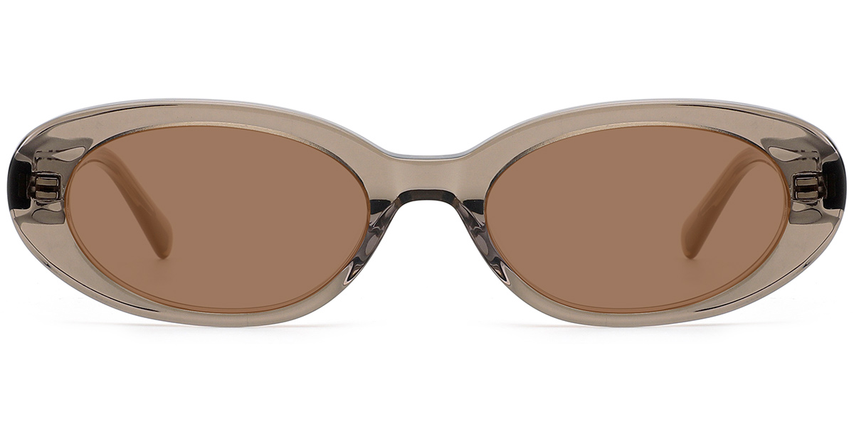 Acetate Oval Sunglasses translucent-grey+amber_polarized