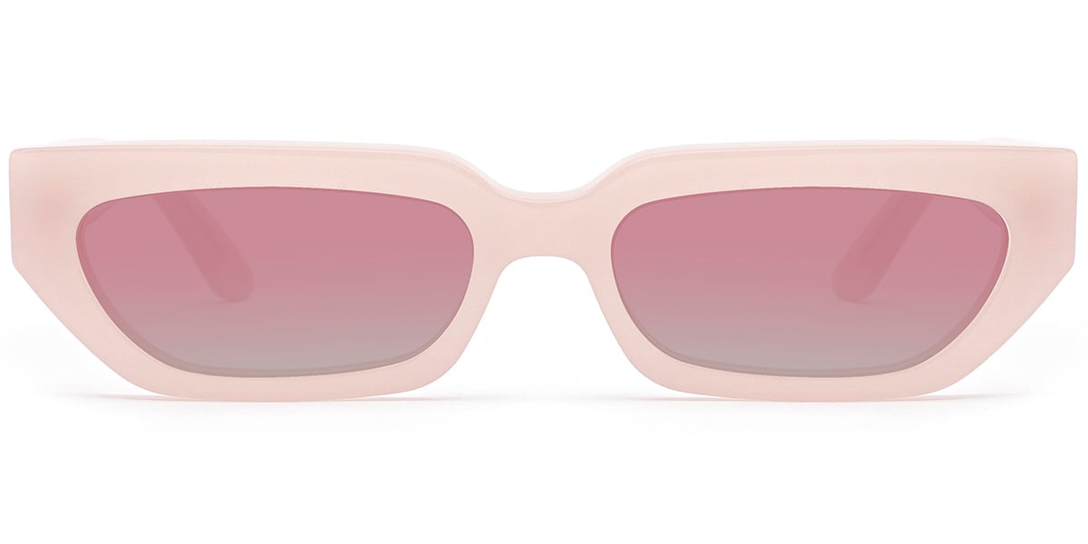 Acetate Rectangle Sunglasses pink+gradient_pink_polarized