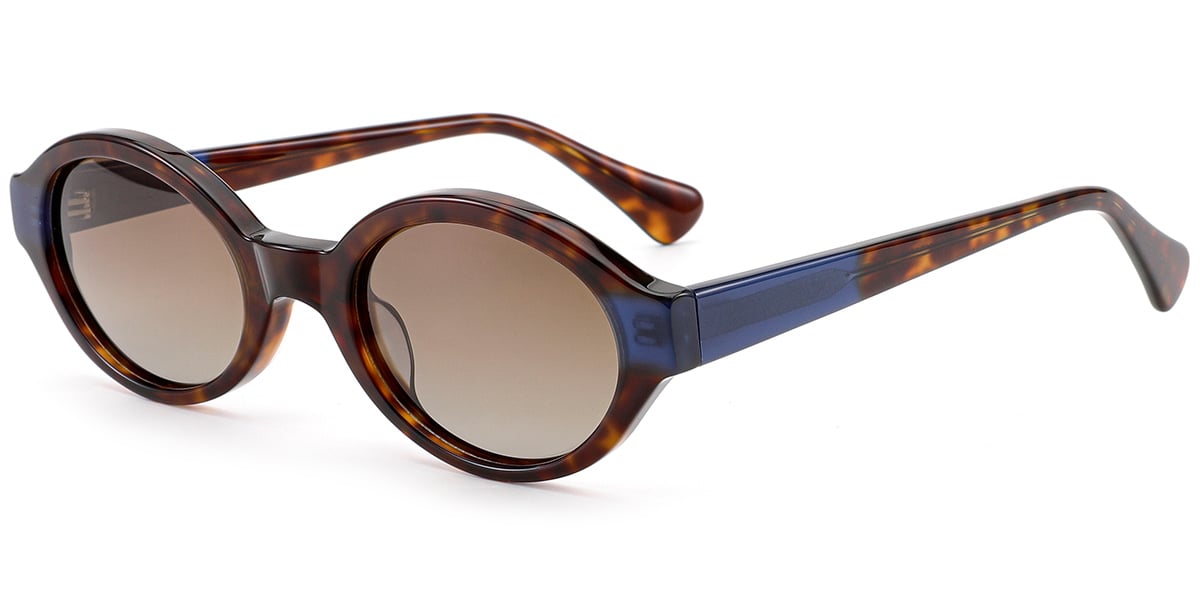 Acetate Oval Sunglasses pattern-tortoiseshell+gradient_amber_polarized