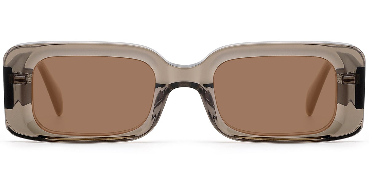 Acetate Rectangle Sunglasses translucent-brown+amber_polarized