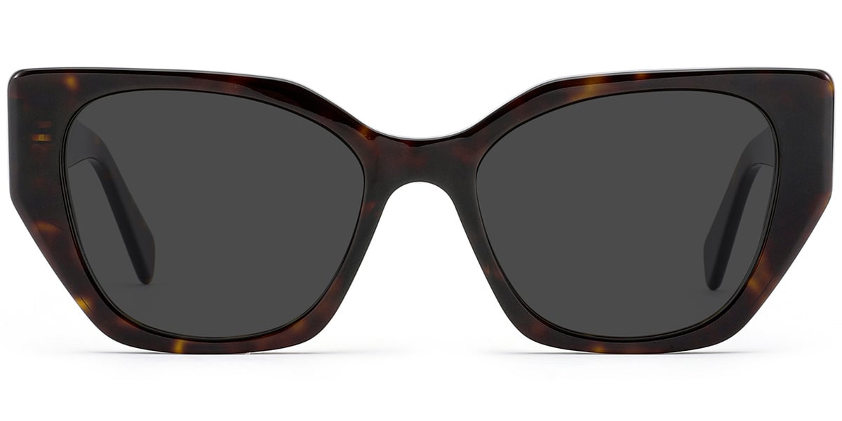 Acetate Square Sunglasses tortoiseshell+dark_grey_polarized
