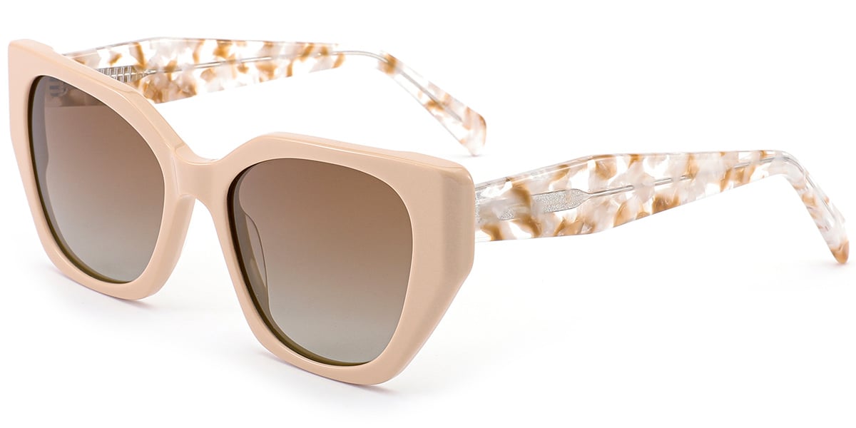 Acetate Square Sunglasses pink+gradient_amber_polarized
