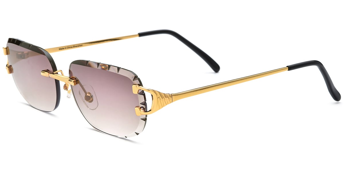 Rectangle Sunglasses gold+gradient_amber