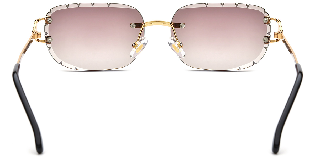 Rectangle Sunglasses gold+gradient_amber