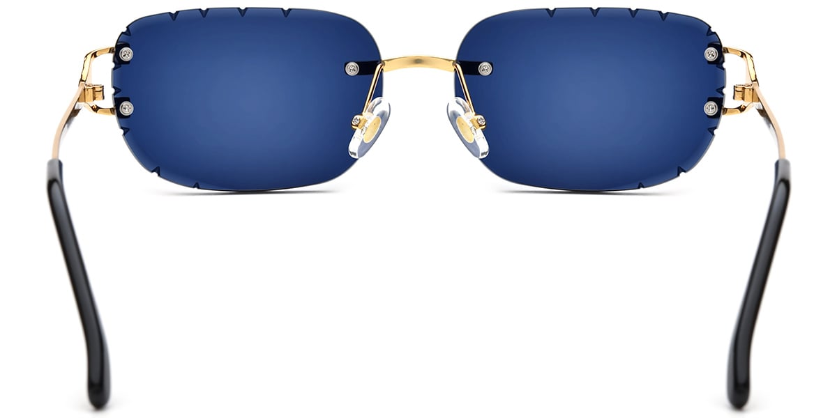 Rectangle Sunglasses gold+dark_blue
