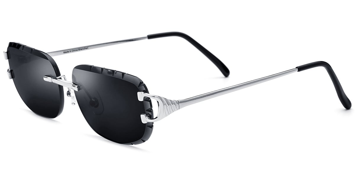Rectangle Sunglasses silver+dark_grey