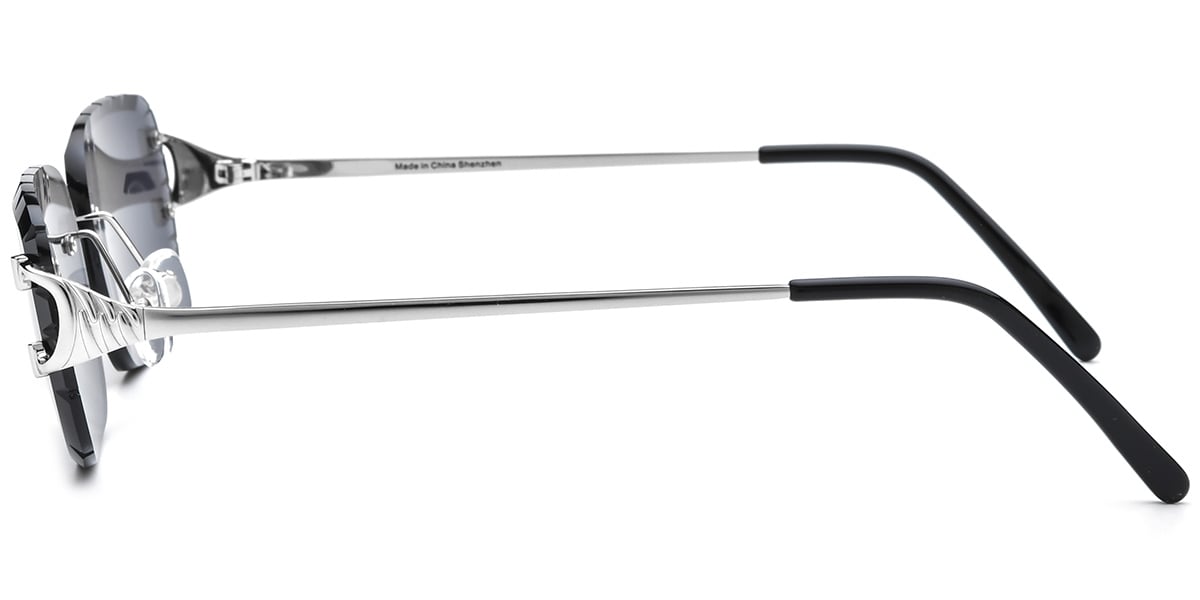 Rectangle Sunglasses silver+dark_grey