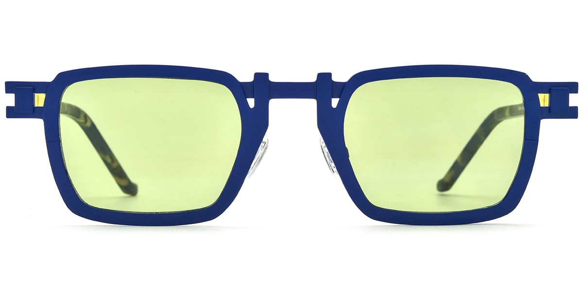 Titanium Rectangle Sunglasses blue+green_polarized