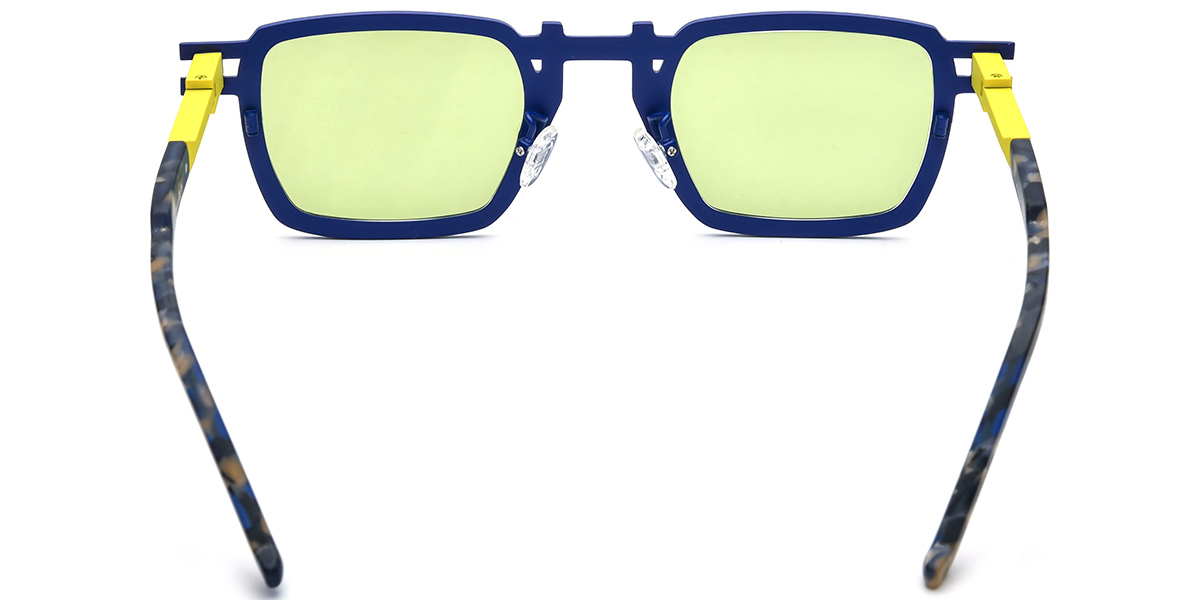 Titanium Rectangle Sunglasses blue+green_polarized