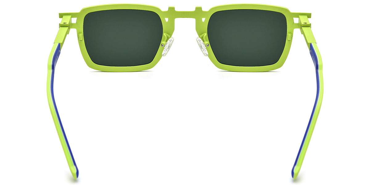 Titanium Rectangle Sunglasses pattern-blue+dark_green_polarized