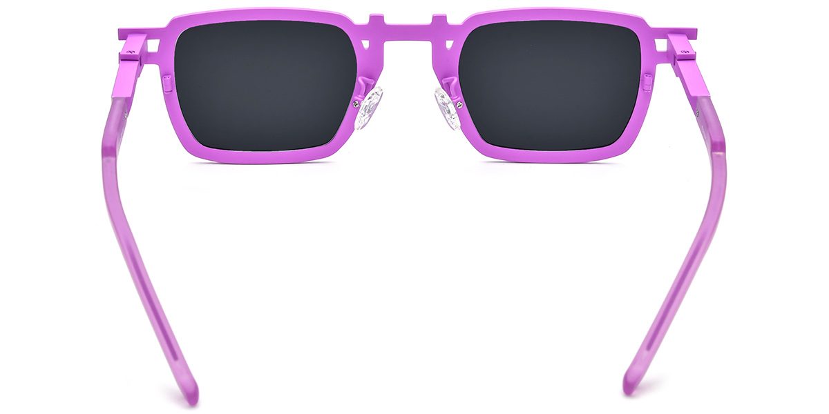 Titanium Rectangle Sunglasses pattern-pink+dark_grey_polarized