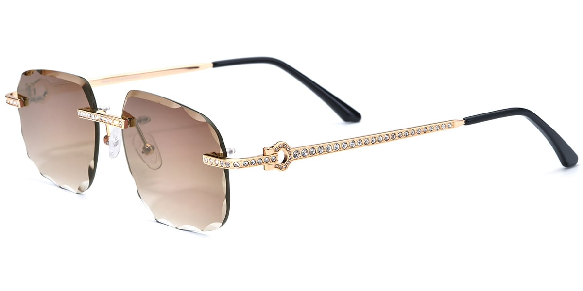Geometric Sunglasses gold+gradient_amber