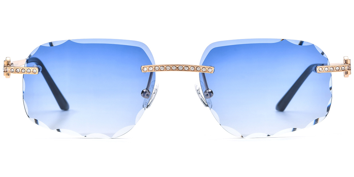Geometric Sunglasses gold+gradient_blue