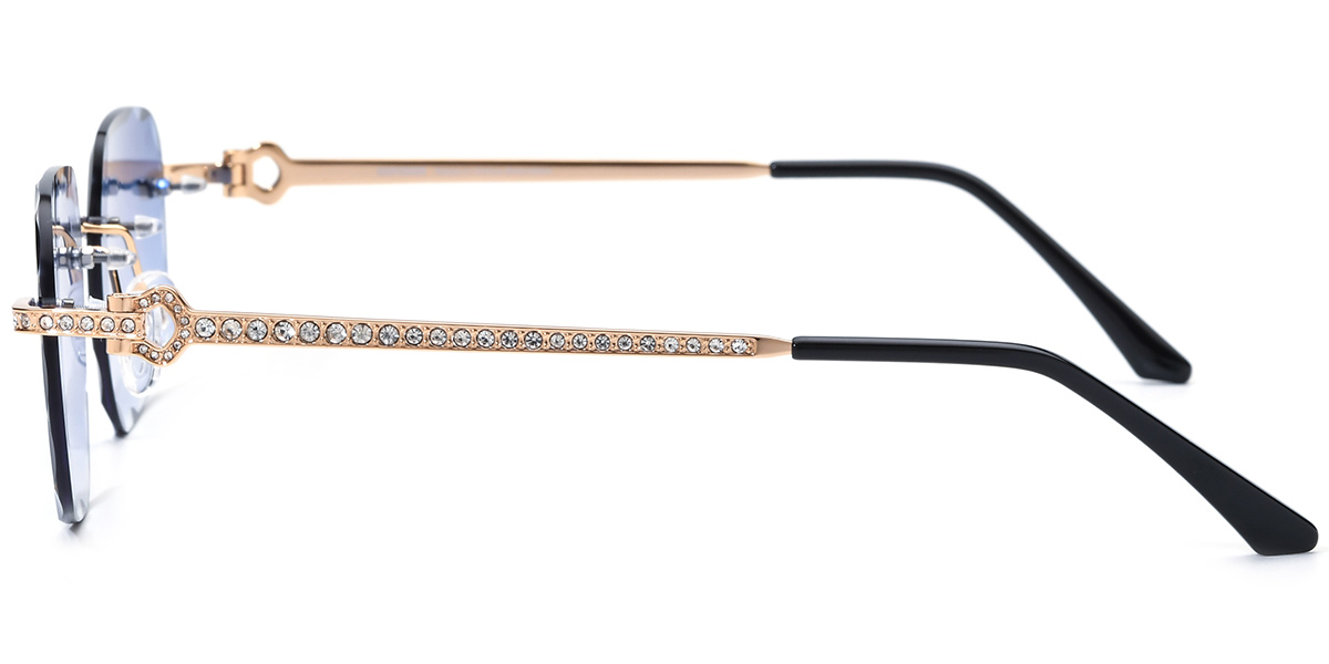 Geometric Sunglasses gold+gradient_blue
