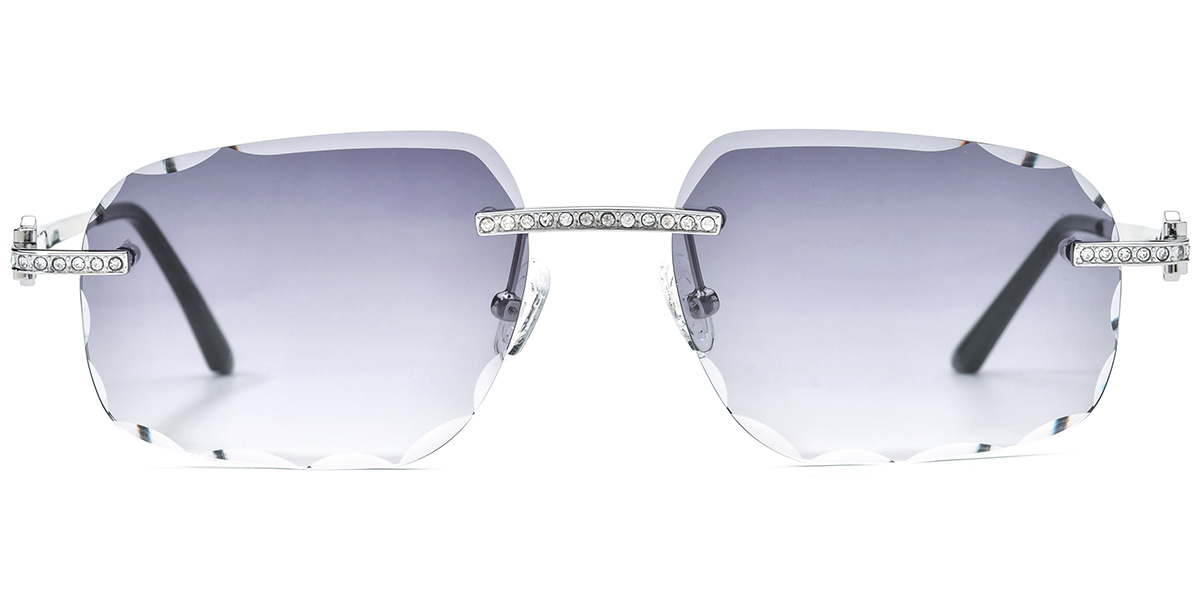Geometric Sunglasses silver+gradient_grey