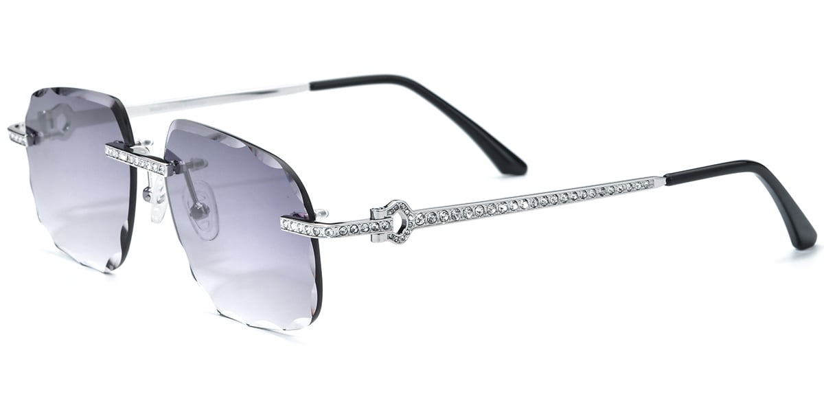 Geometric Sunglasses silver+gradient_grey