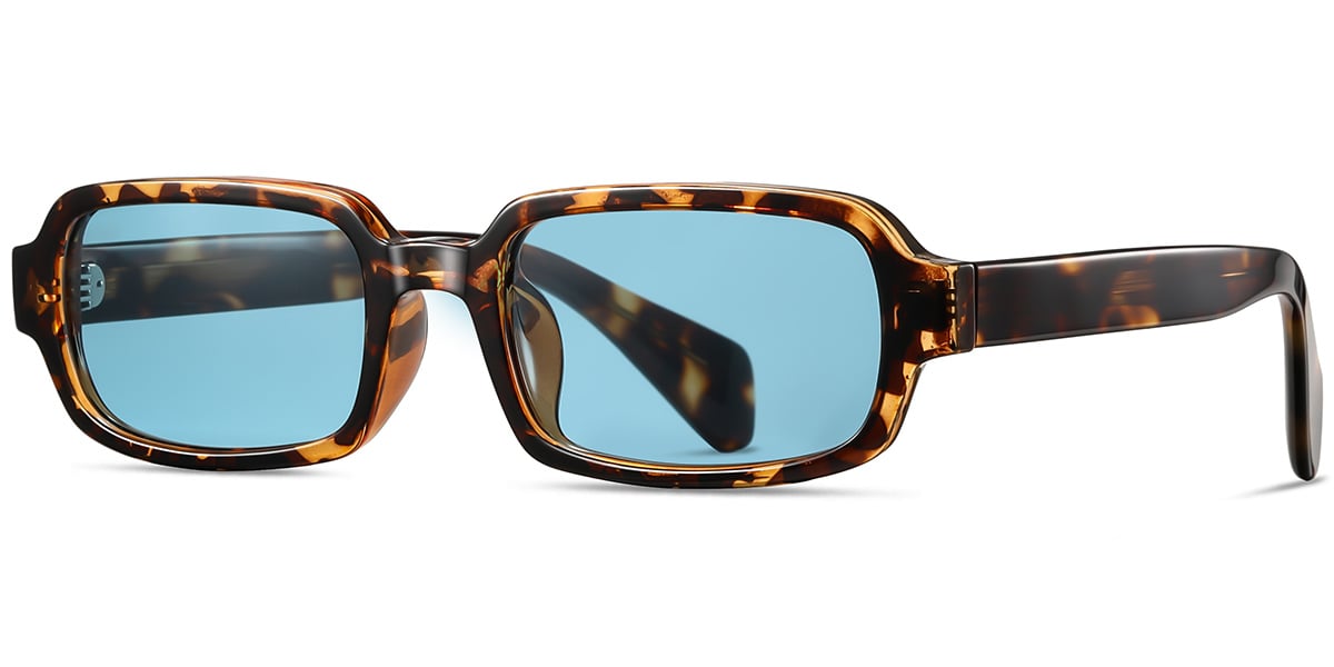 Acetate Rectangle Sunglasses tortoiseshell+blue_polarized