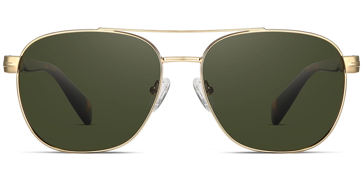 Aviator Sunglasses gold+dark_green_polarized