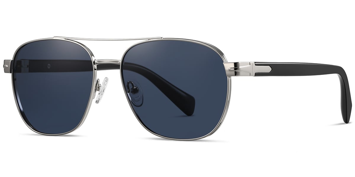 Aviator Sunglasses silver+blue_polarized