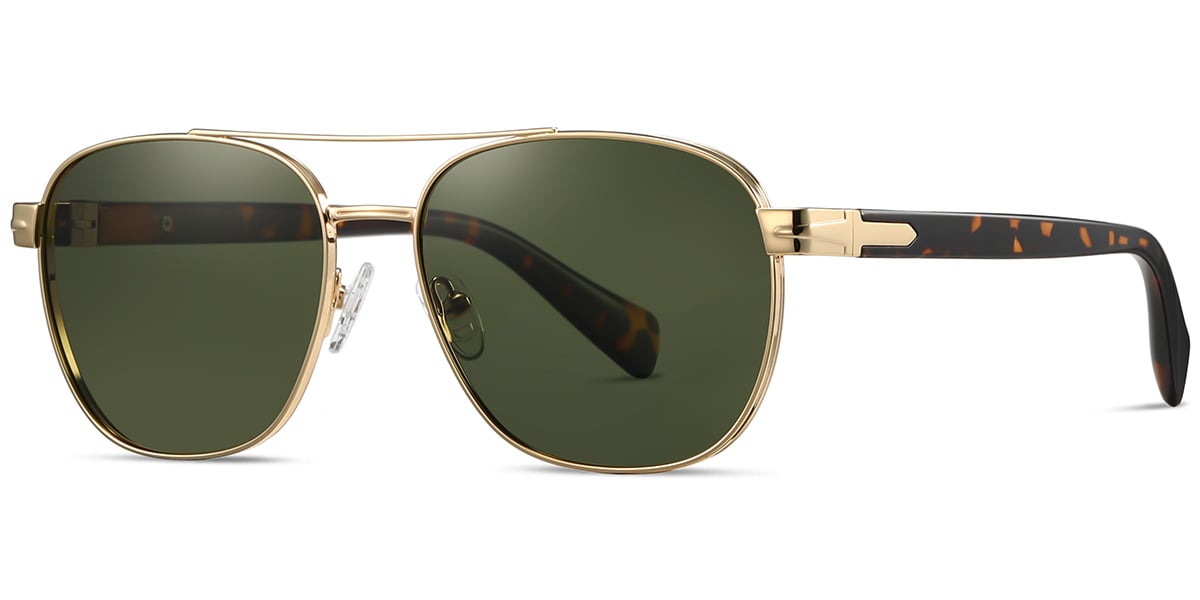 Aviator Sunglasses gold+dark_green_polarized