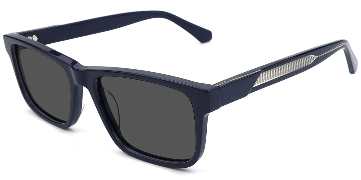 Acetate Rectangle Sunglasses blue+dark_grey_polarized