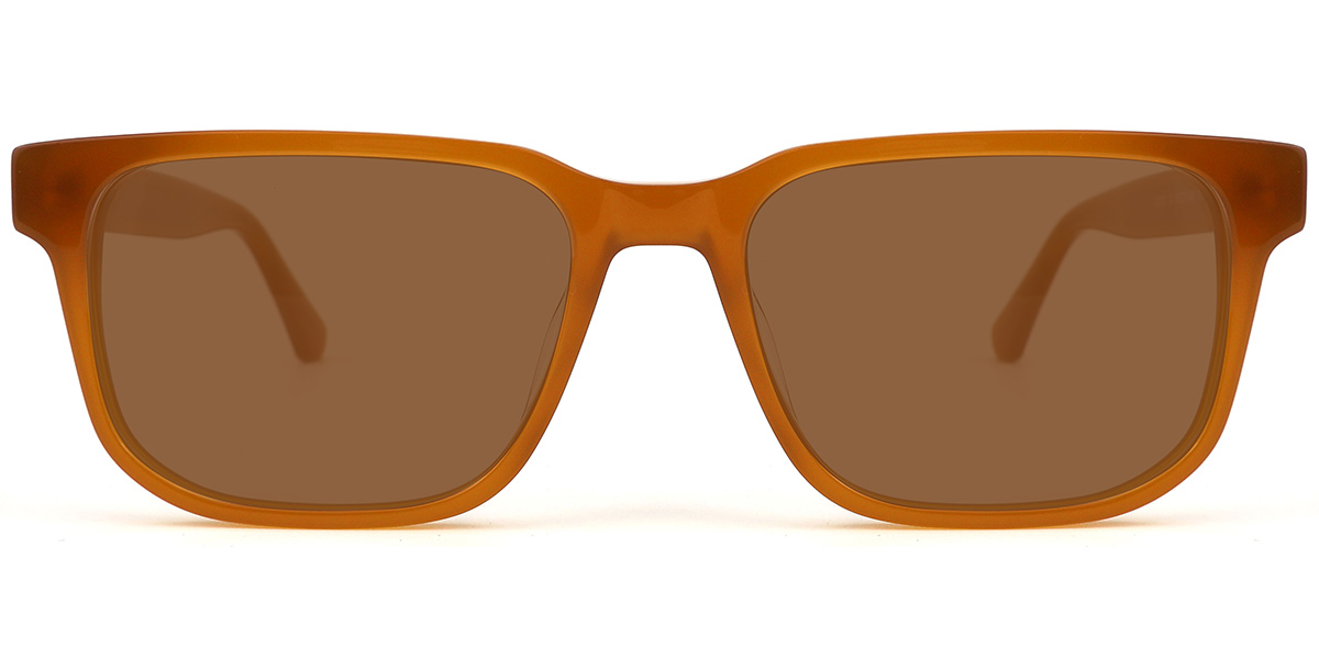 Acetate Rectangle Sunglasses brown+amber_polarized