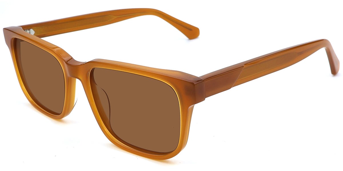 Acetate Rectangle Sunglasses brown+amber_polarized