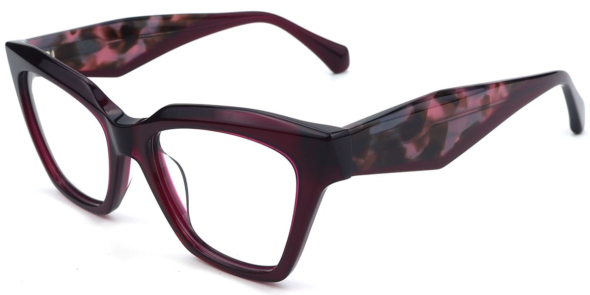 Acetate Square Sunglasses rose+dark_grey_polarized