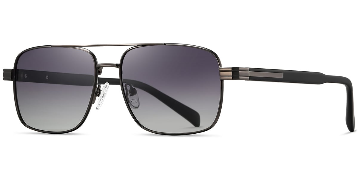 Acetate Aviator Sunglasses gun_metal+gradient_grey_polarized