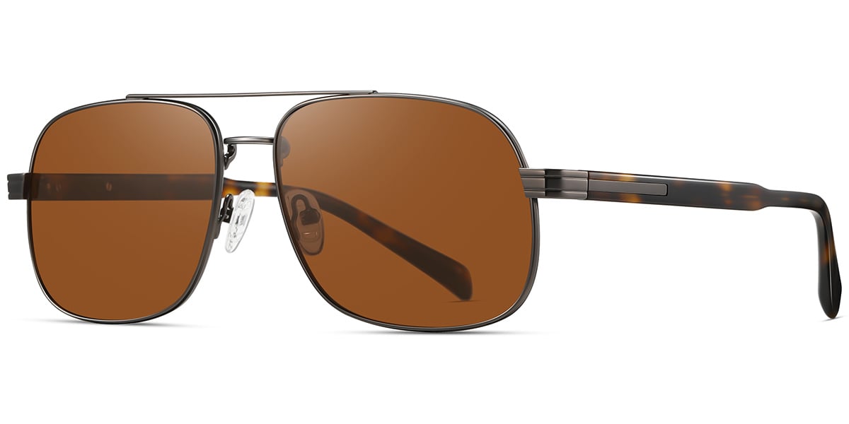 Acetate Aviator Sunglasses gun_metal+amber_polarized