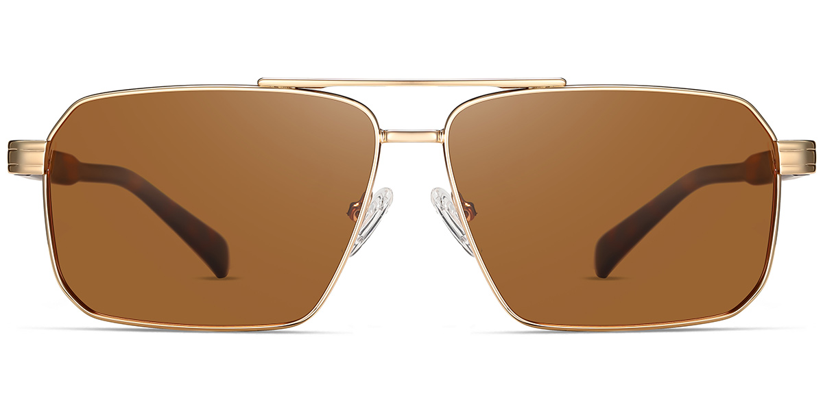 Acetate Aviator Sunglasses gold+amber_polarized