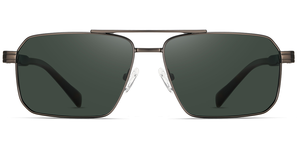 Acetate Aviator Sunglasses gun_metal+dark_green_polarized