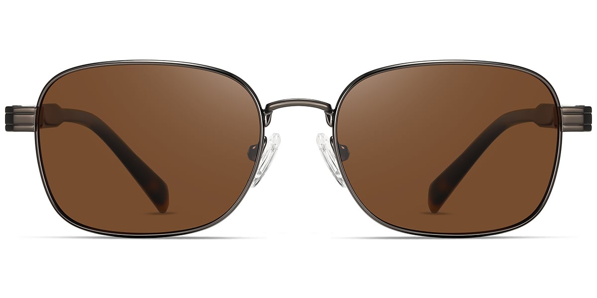 Acetate Rectangle Sunglasses gun_metal+amber_polarized