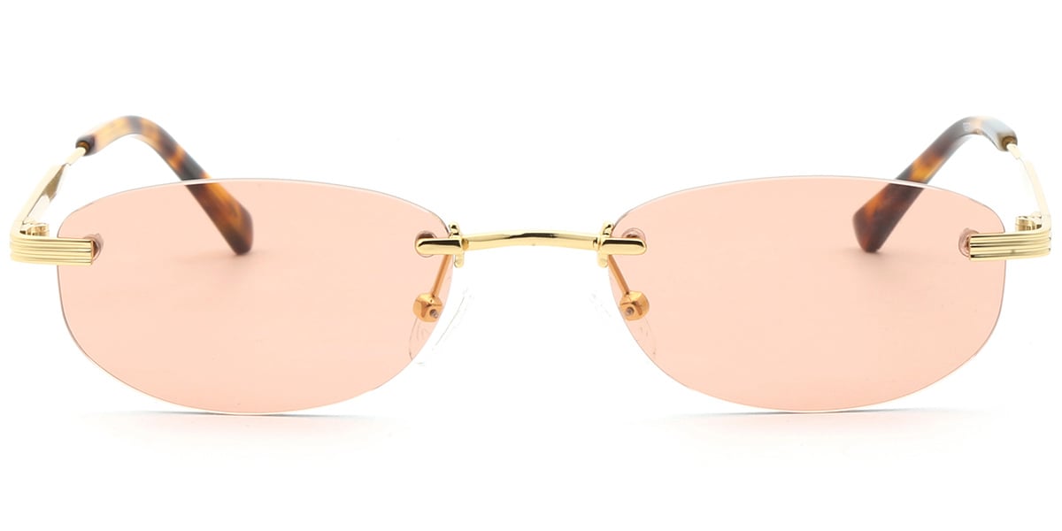 Acetate Oval Sunglasses gold+rose_polarized