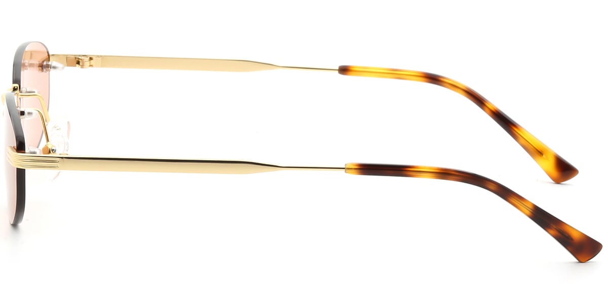 Acetate Oval Sunglasses gold+rose_polarized