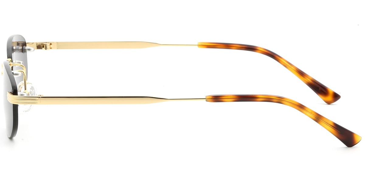 Acetate Oval Sunglasses gold+dark_grey_polarized
