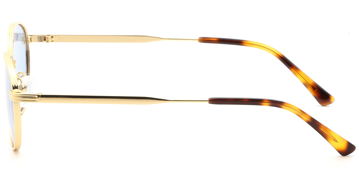 Acetate Oval Sunglasses gold+blue_polarized