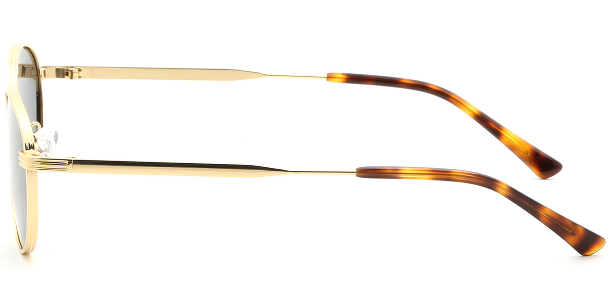 Acetate Oval Sunglasses gold+dark_grey_polarized
