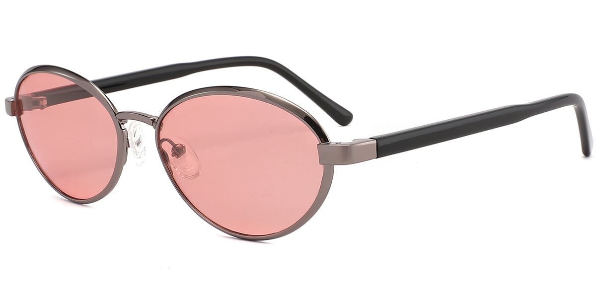 Acetate Oval Sunglasses grey+rose_polarized