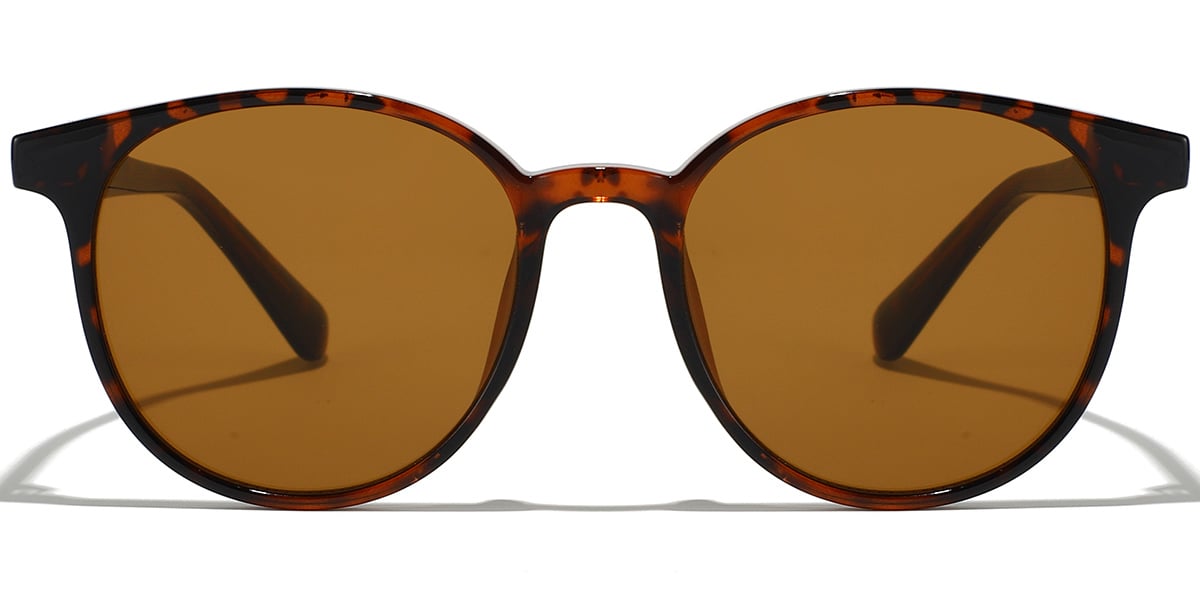Round Sunglasses tortoiseshell+amber