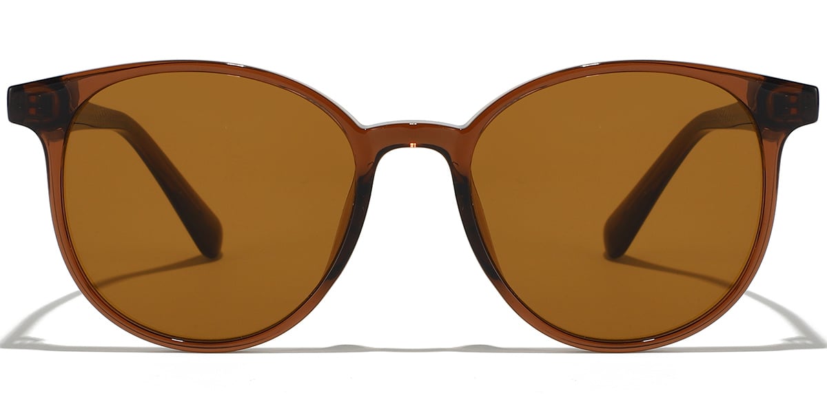 Round Sunglasses translucent-brown+amber