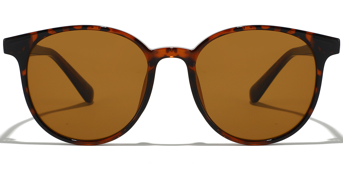 Round Sunglasses tortoiseshell+amber