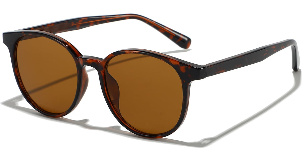 Round Sunglasses tortoiseshell+amber