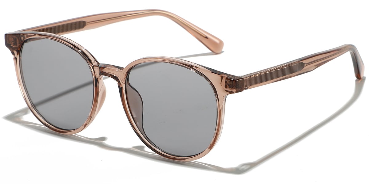 Round Sunglasses translucent-light_brown+light_grey
