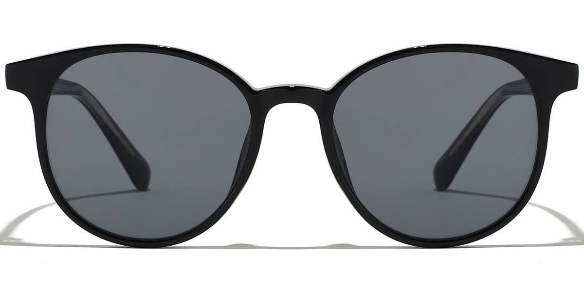 Round Sunglasses black+dark_grey