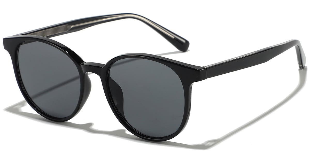 Round Sunglasses black+dark_grey