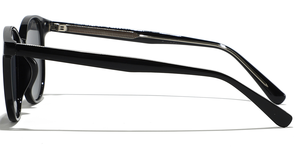 Round Sunglasses black+dark_grey