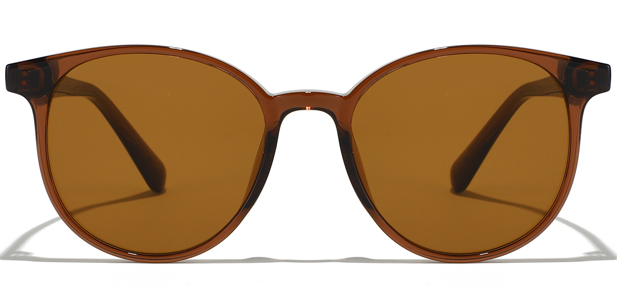 Round Sunglasses translucent-brown+amber