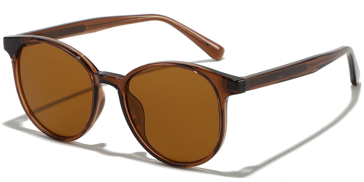 Round Sunglasses translucent-brown+amber