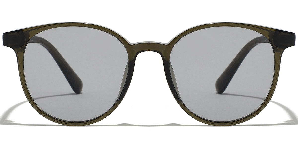Round Sunglasses translucent-green+light_grey